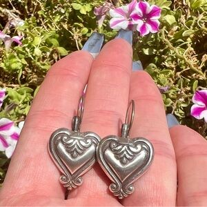Brighton Silver Heart Earrings - used